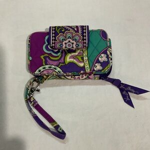 Vera Bradley Purple and Green Patterned Wristlet